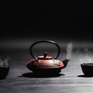 Tasse rouge et fumer